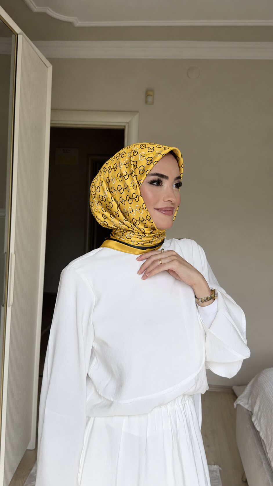 Twill İpek Eşarp · Sarı